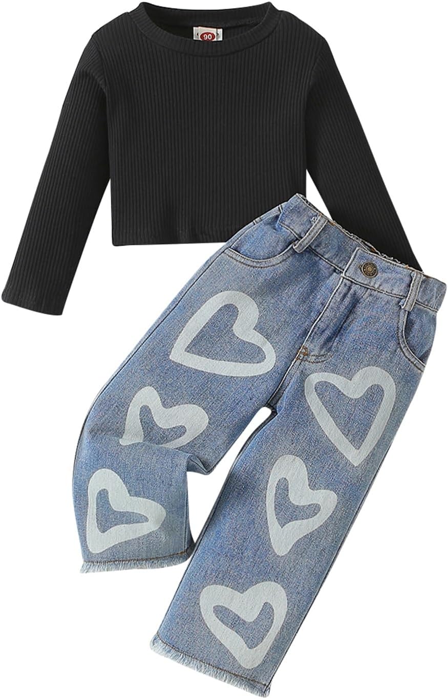 Adorable Denim Hearts Outfit