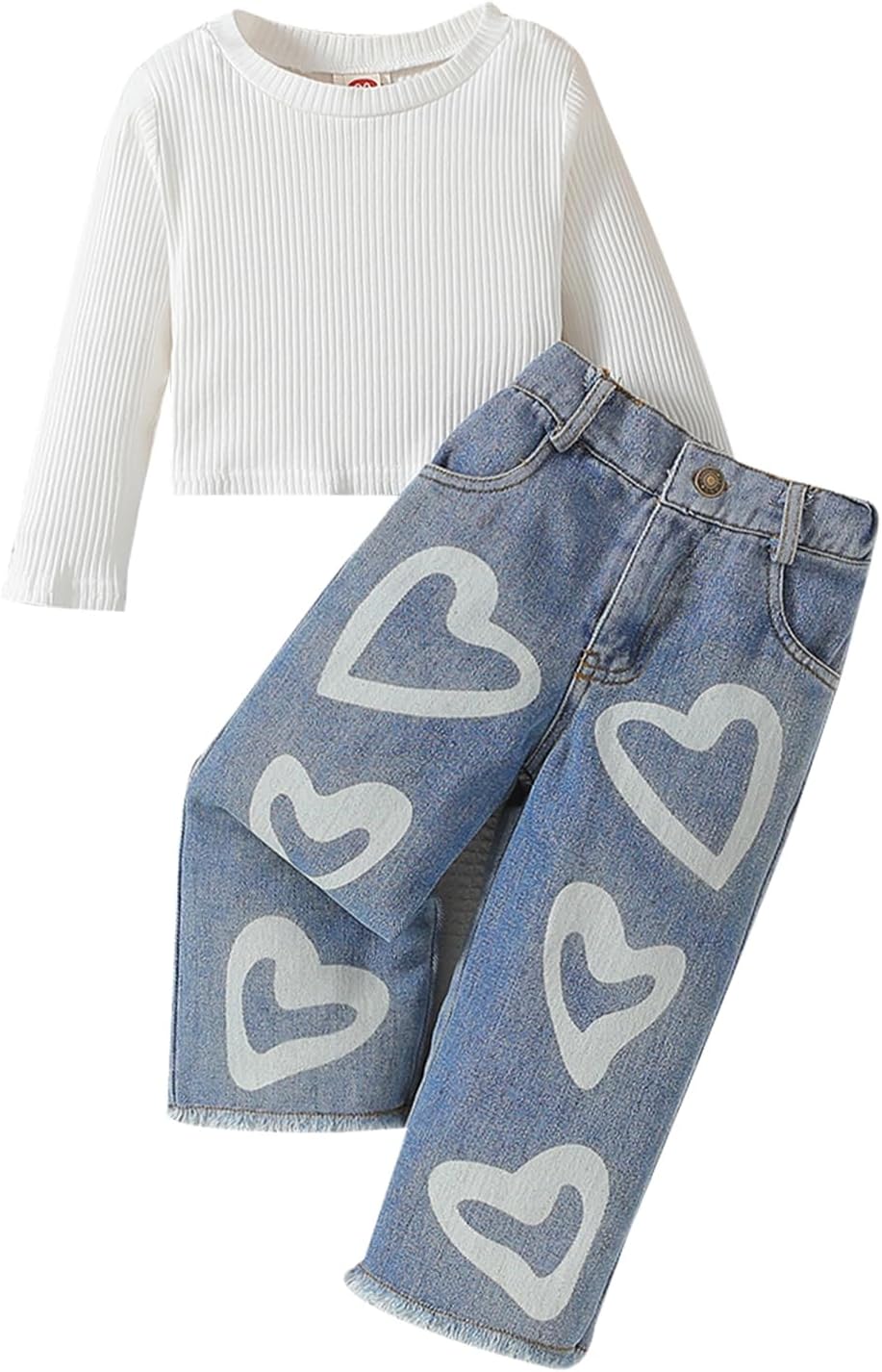 Adorable Denim Heart Outfit