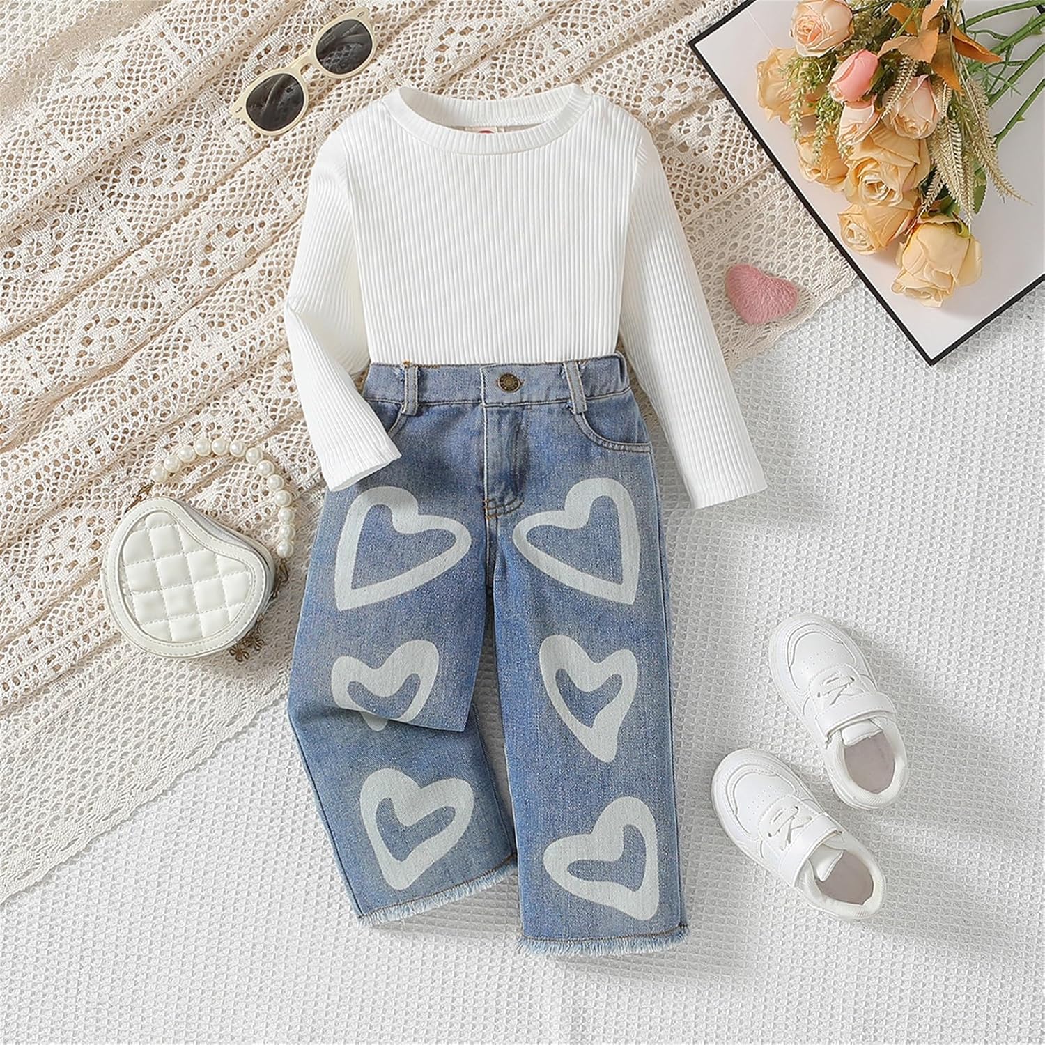 Adorable Denim Heart Outfit